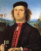PERUGINO, Pietro Portrait of Francesco delle Opere oil painting on canvas